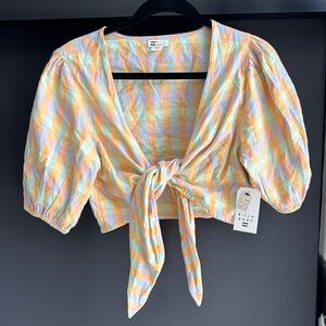 NWT Billabong Front Tue Crop Blouse